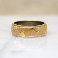 Jaunty Hearts Two-Tone Gold NOS Wedding Band