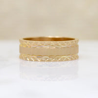 Stylish NOS 14k Gold Geometric Bright Cut Band