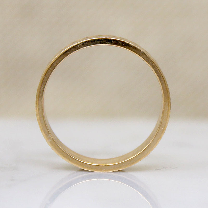 Stylish NOS 14k Gold Geometric Bright Cut Band