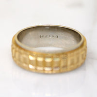 Retro Style Engraved Two-Tone Gold NOS Band