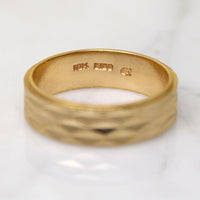 Geometric Bright Cut Faceted 10k Gold NOS Band