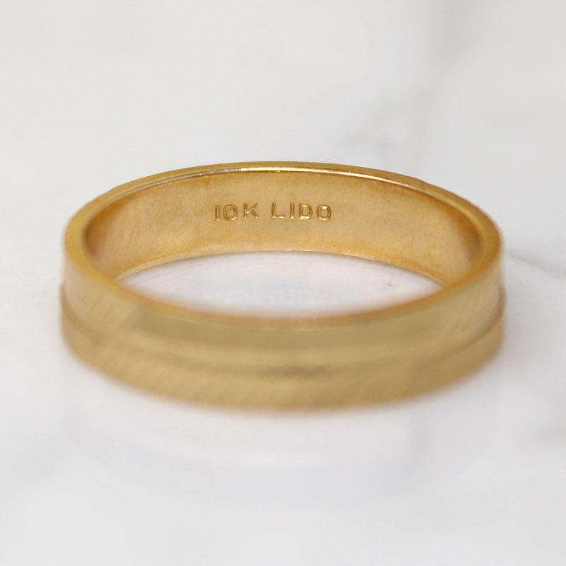 Glittering Geometric Bright Cut 10k Gold NOS Band