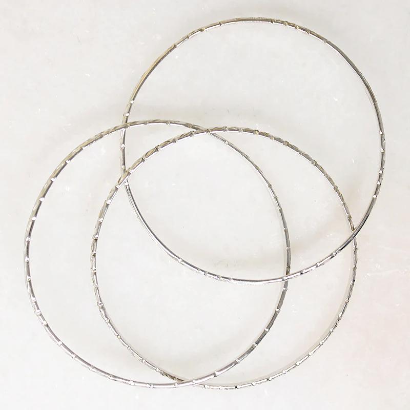 Set of Three Sterling Bangles with Hawaiian Pua Kala Flowers