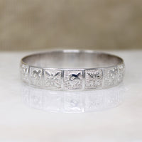 Childs Hawaiian Sterling Bangle with Turtles & Flowers