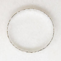 Engraved Hawaiian Pua Kala Flower Sterling Bangle with Patina
