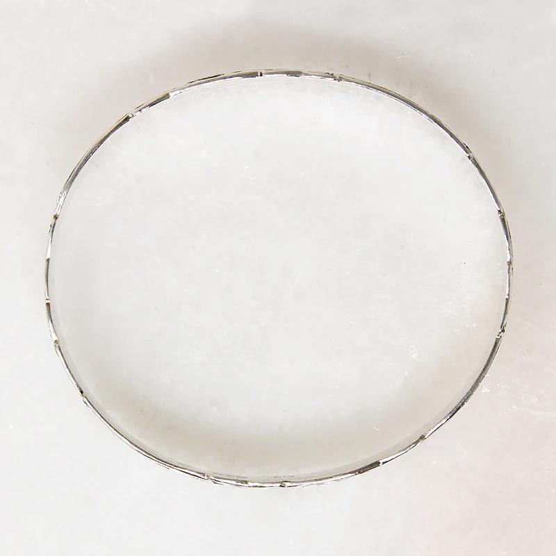 Sterling Bangle Engraved with Hawaiian Pua Kala Flowers 