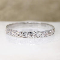 Hawaiian Pua Kala Flower Sterling Bangle