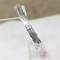 Hawaiian Pua Kala Flower Sterling Bangle