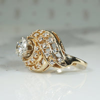 Double Diamond Swirl Ring c1960