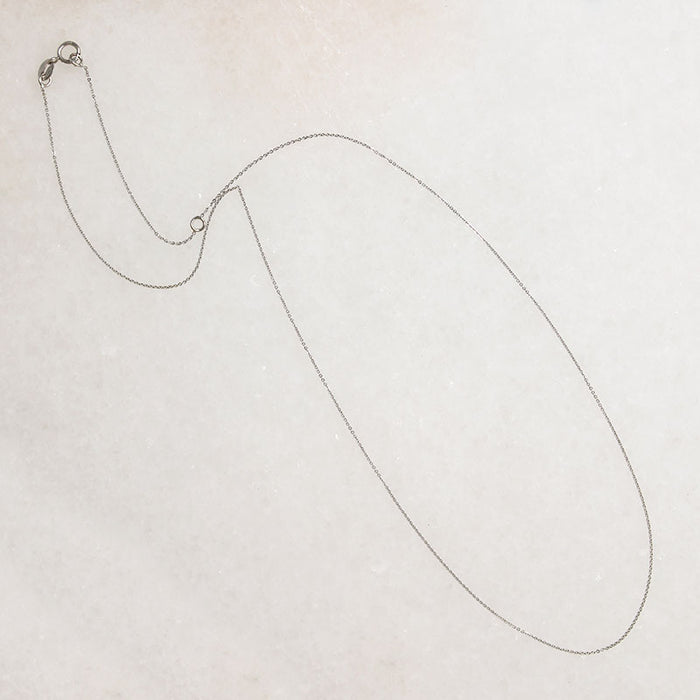Dainty 14k Recycled White Gold Cable Chain
