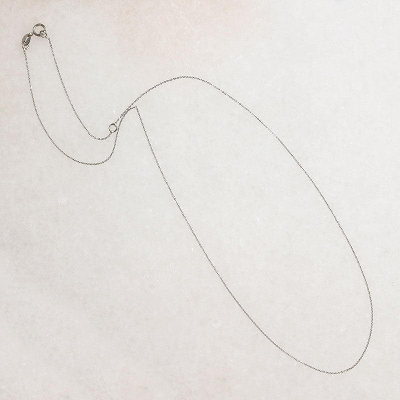 Dainty 14k Recycled White Gold Cable Chain