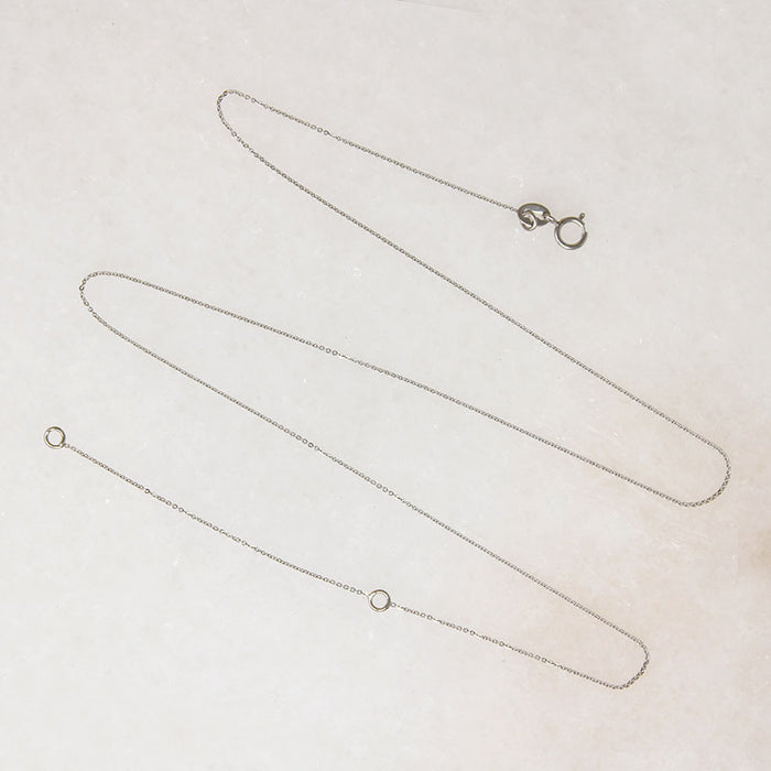 Dainty 14k Recycled White Gold Cable Chain