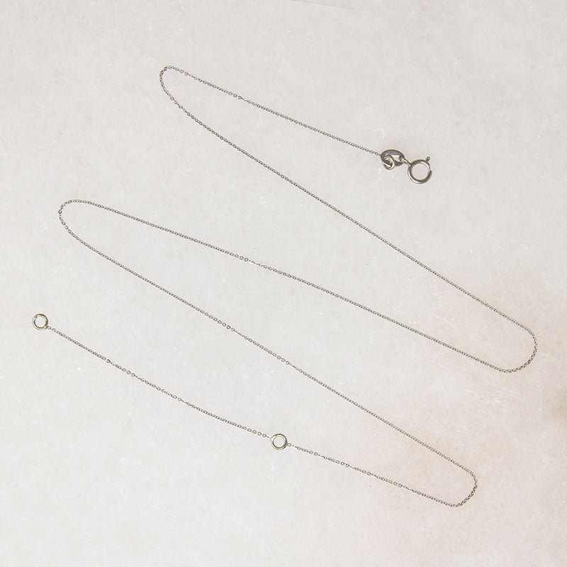 Dainty 14k Recycled White Gold Cable Chain