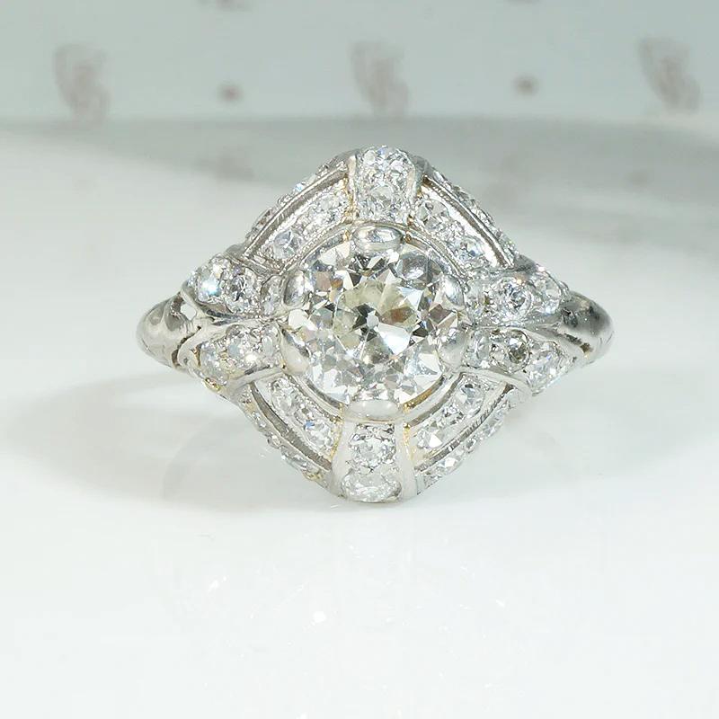 Superb Edwardian Dome Ring with 1.20ct Center Diamond