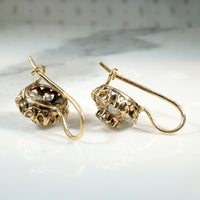 Glorious Rose Cut Diamond Cluster Earbobs