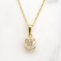 Dazzling Old Mine Cut Diamond in 18k Solitaire Pendant