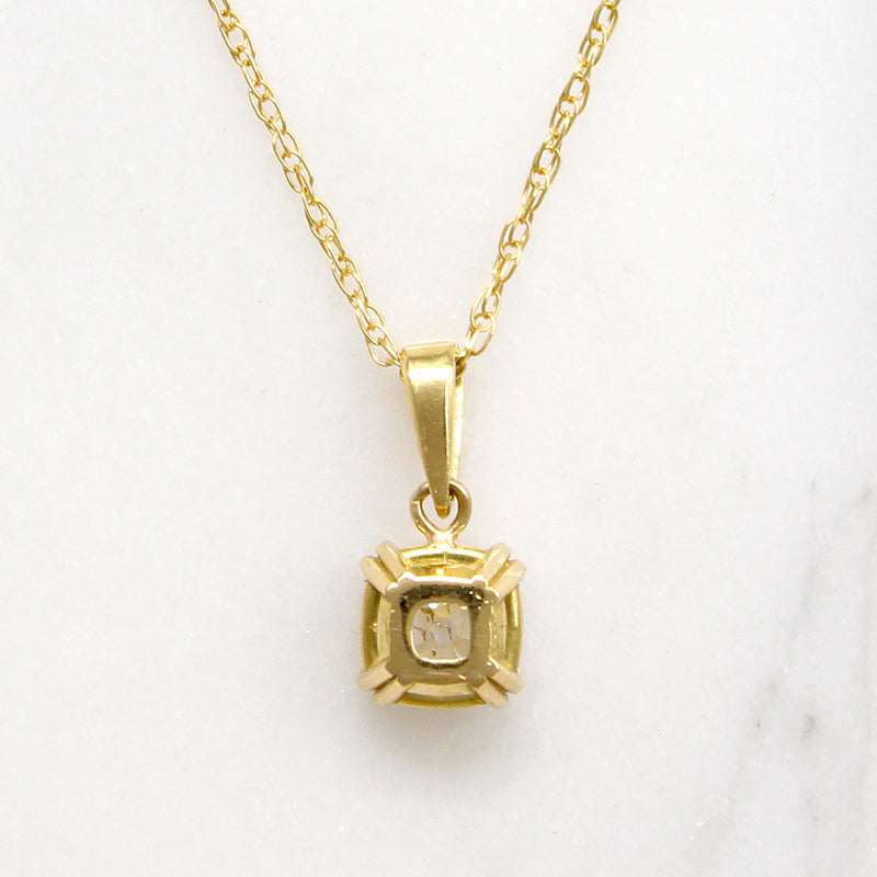 Dazzling Old Mine Cut Diamond in 18k Solitaire Pendant