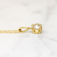 Dazzling Old Mine Cut Diamond in 18k Solitaire Pendant