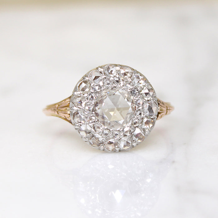 Extraordinary Antique Rose Cut Diamond Ring