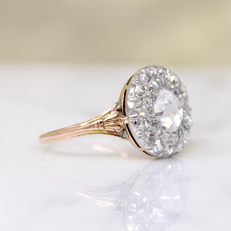 Extraordinary Antique Rose Cut Diamond Ring