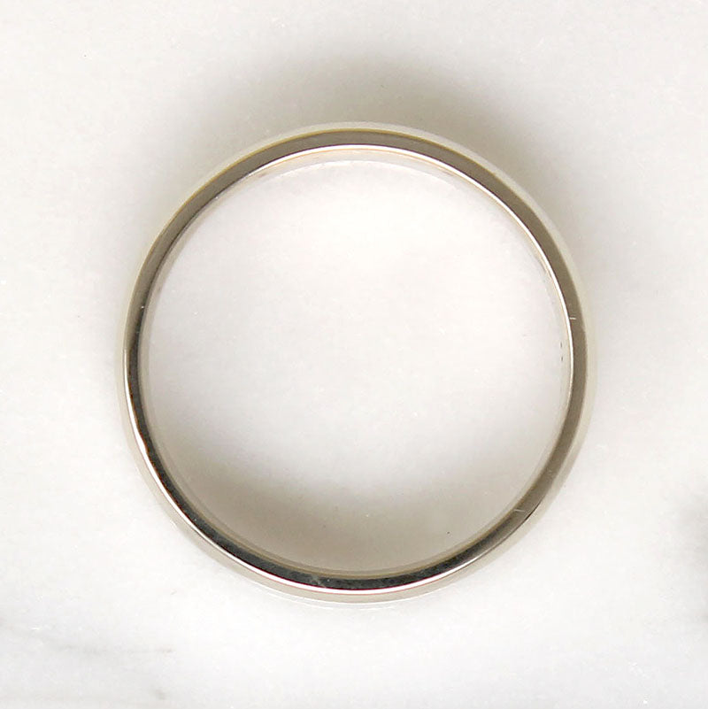 Recycled White Gold Beveled Edge Wedding Band