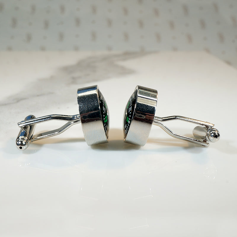 Funky 1970s Compass Cufflinks