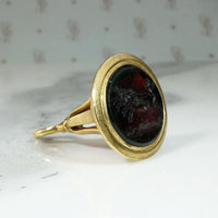 Cupid's Chariot Intaglio Pinchbeck Fob