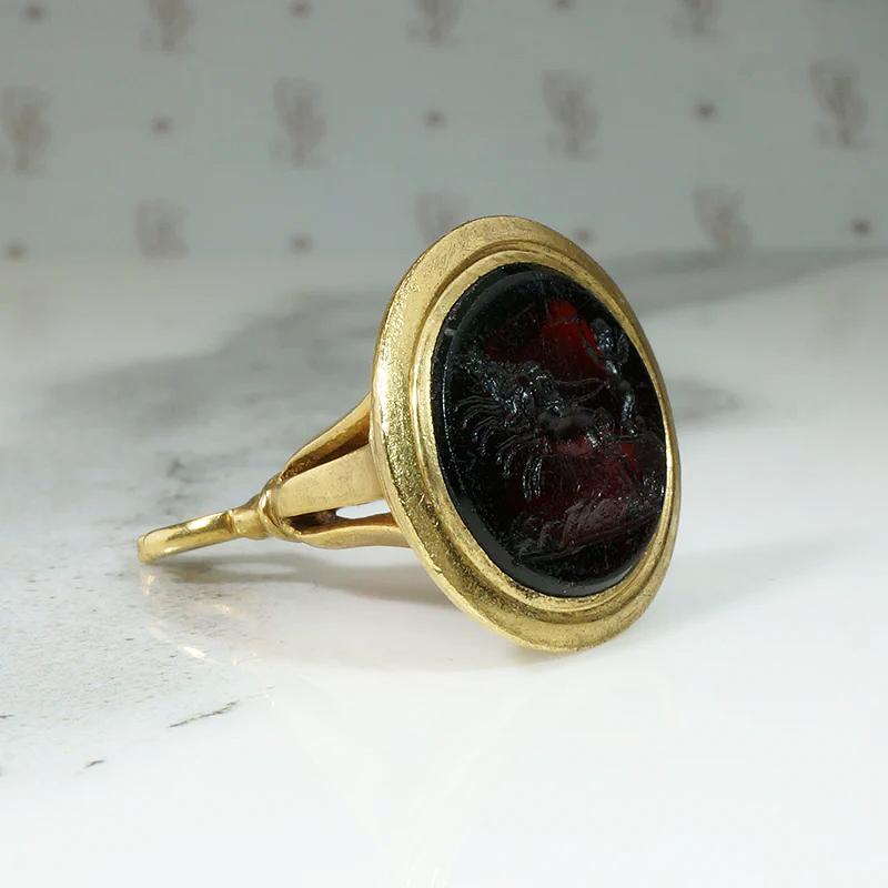 Cupid's Chariot Intaglio Pinchbeck Fob