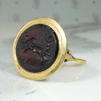 Cupid's Chariot Intaglio Pinchbeck Fob