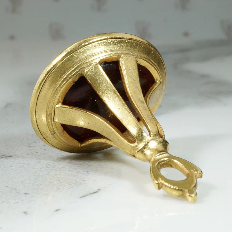 Cupid's Chariot Intaglio Pinchbeck Fob
