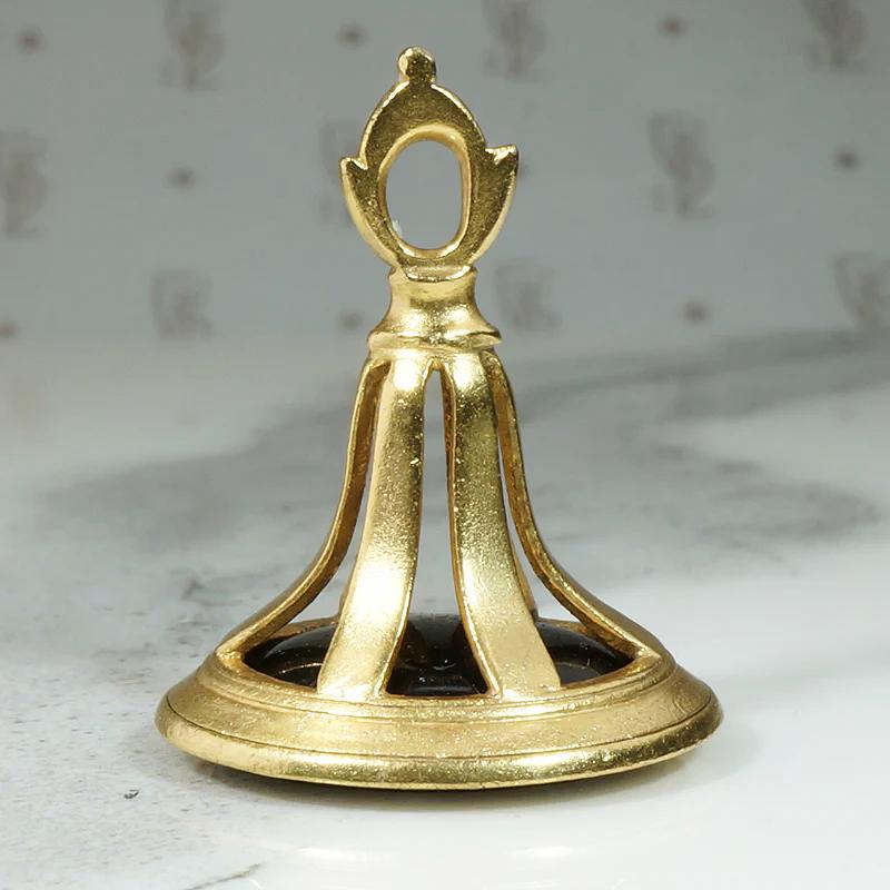 Cupid's Chariot Intaglio Pinchbeck Fob