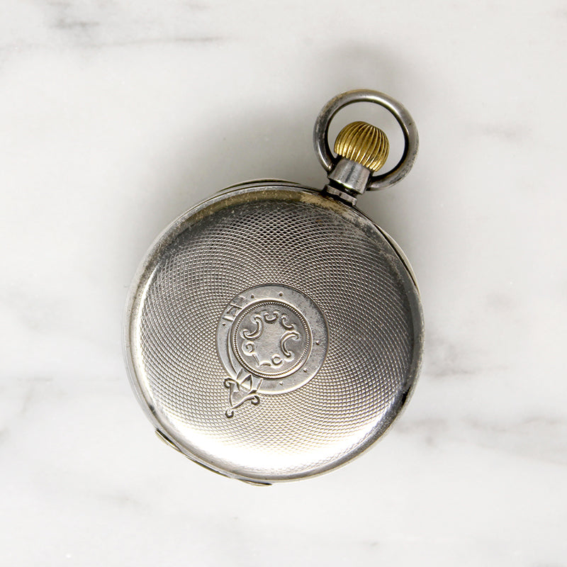 Sterling Silver Art Deco Unicorn Pocket Watch