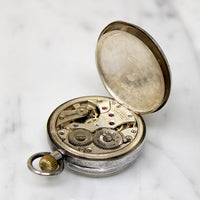 Sterling Silver Art Deco Unicorn Pocket Watch