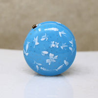 Opaline Glass Patch Box with White Enamel Blossoms