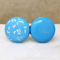 Opaline Glass Patch Box with White Enamel Blossoms