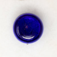 Cobalt Blue Glass Patch Box Enameled with Wildflowers