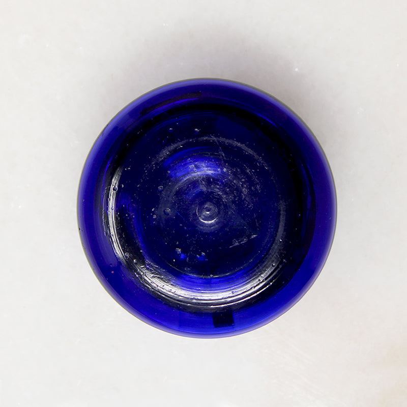 Daisy Nosegay Cobalt Blue Glass Patch Box