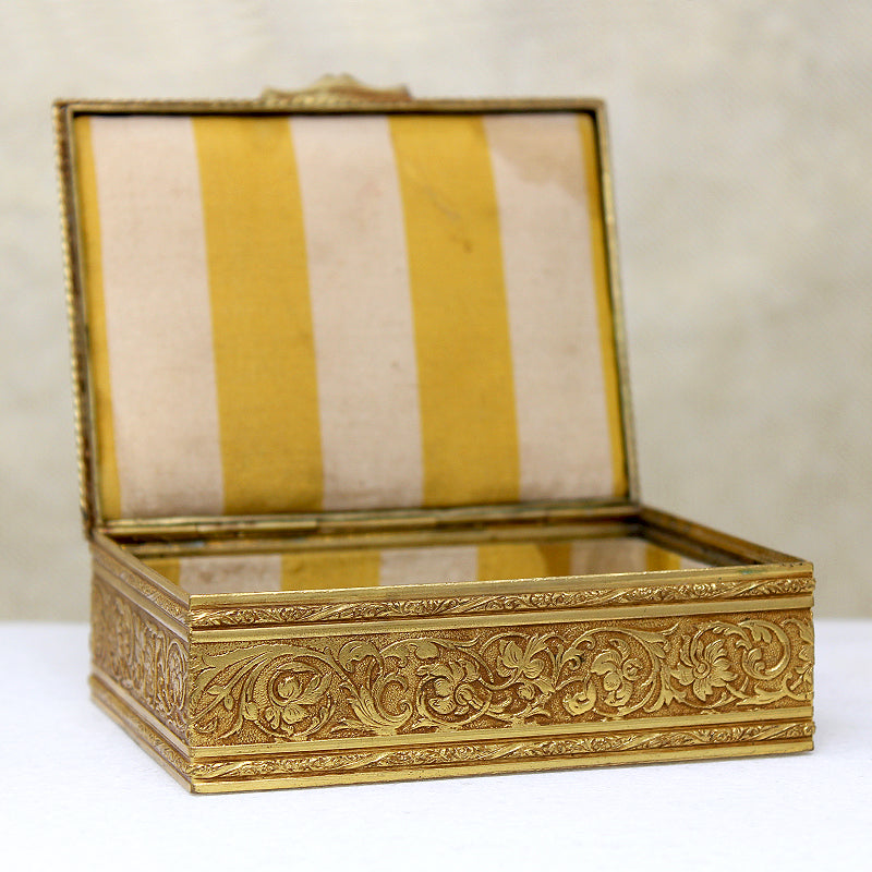 Victorian Gilded Bronze Neoclassical Motif Jewelry Casket