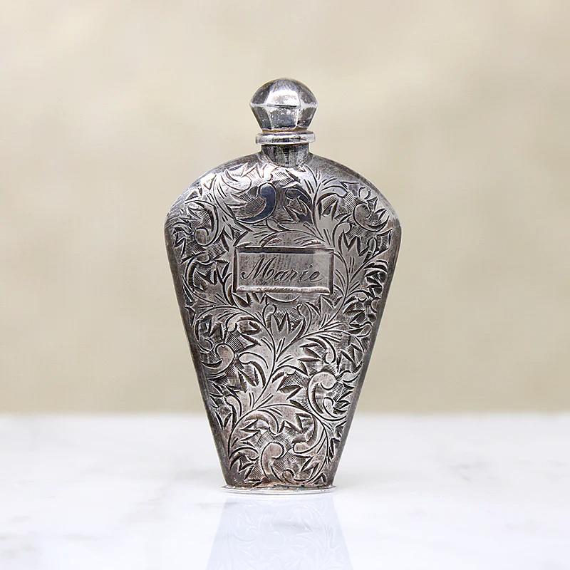 Exquisite Edwardian Engraved Silver Perfume Flacon