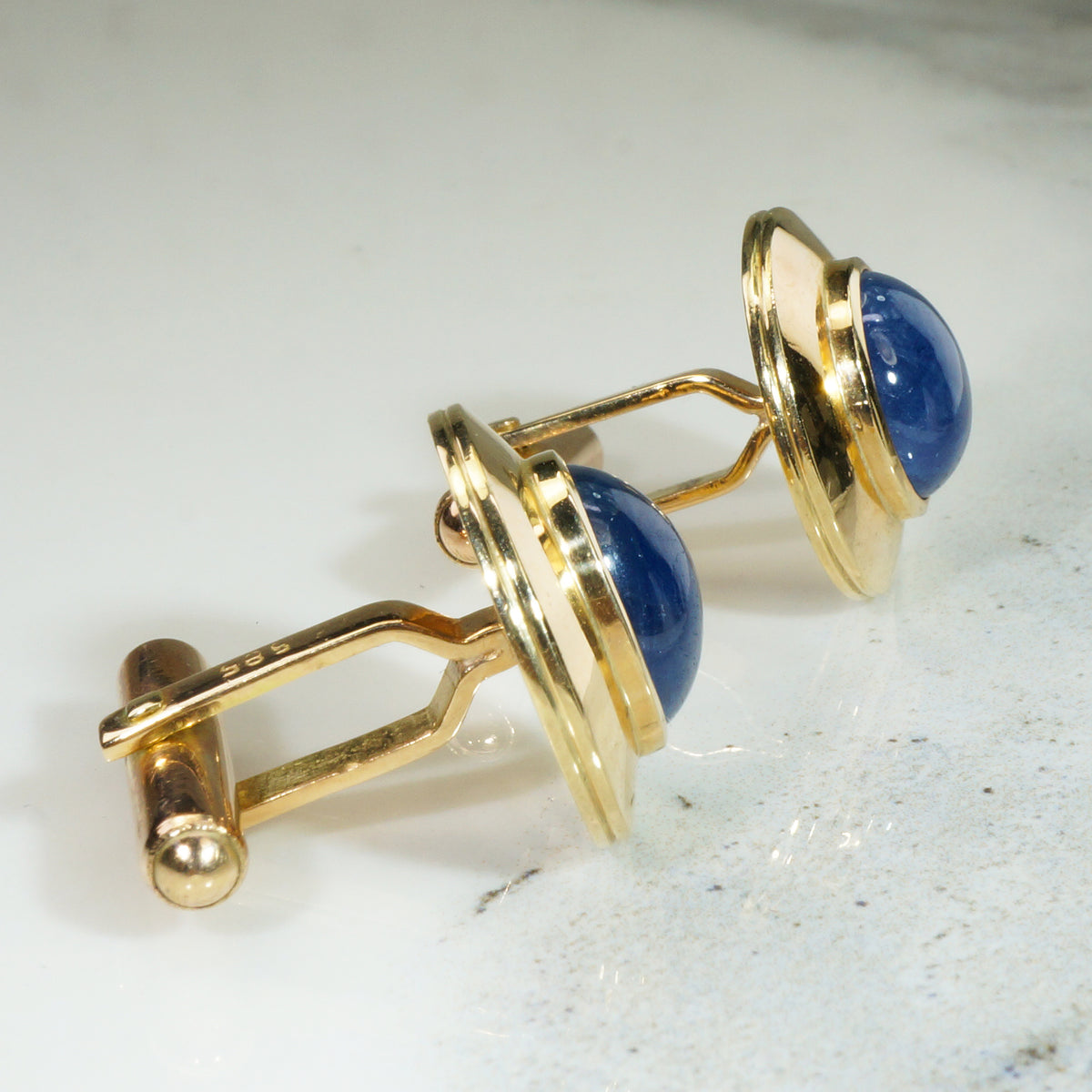 Beautiful Sapphire Cabochon Cuff Links