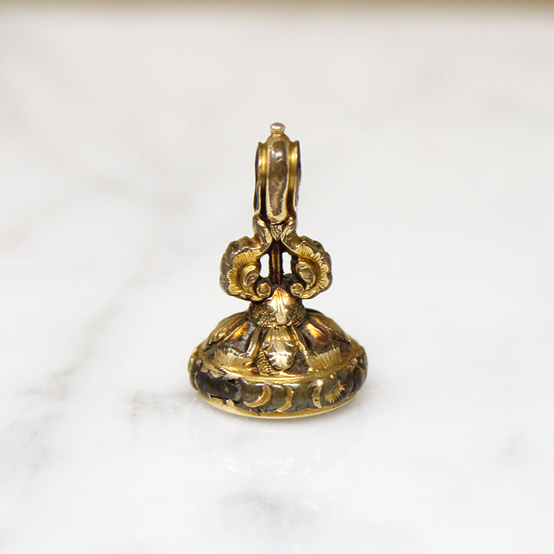 Early Victorian Fob with Carved Bird Citrine Seal 