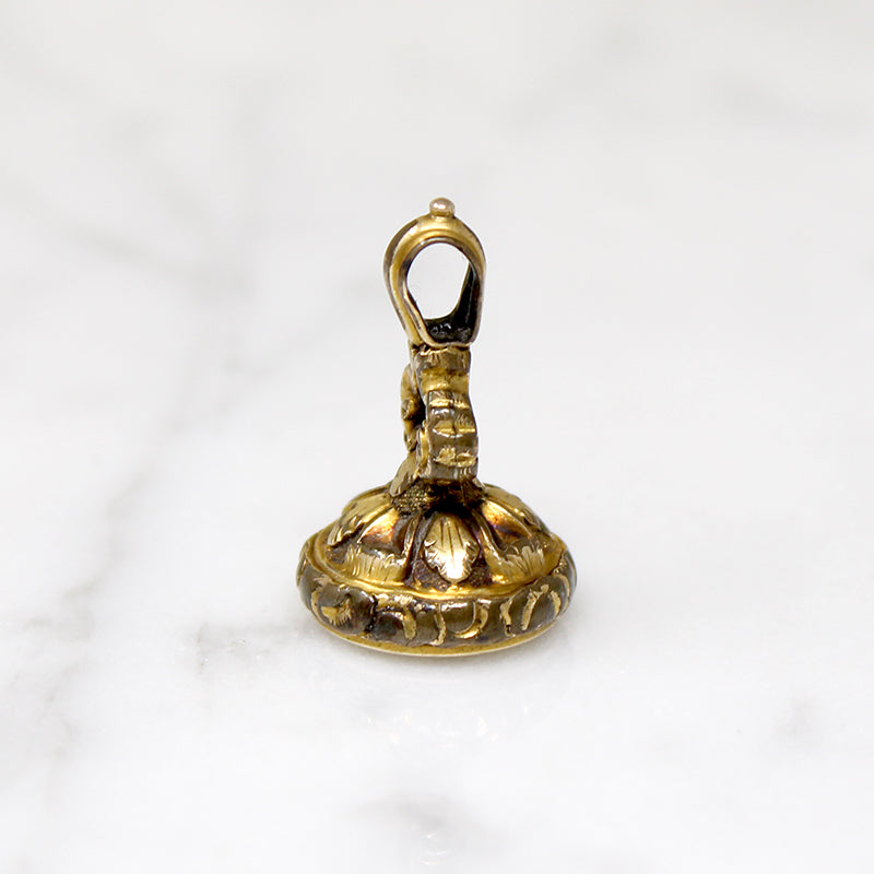 Early Victorian Fob with Carved Bird Citrine Seal 