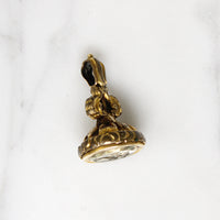 Early Victorian Fob with Carved Bird Citrine Seal 
