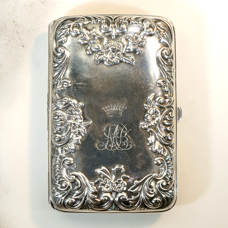 Charming Repoussé Sterling Cigarette Case