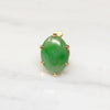 Glossy Green Jade & 14k Gold Tie Pin