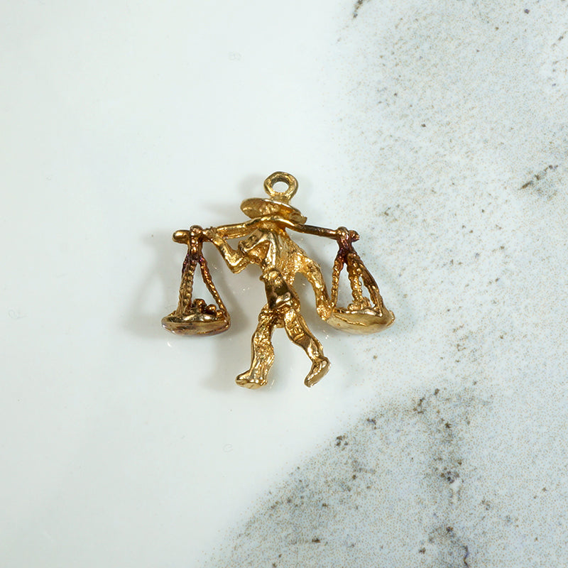 Highly Detailed 14k Gold Peasant Charm