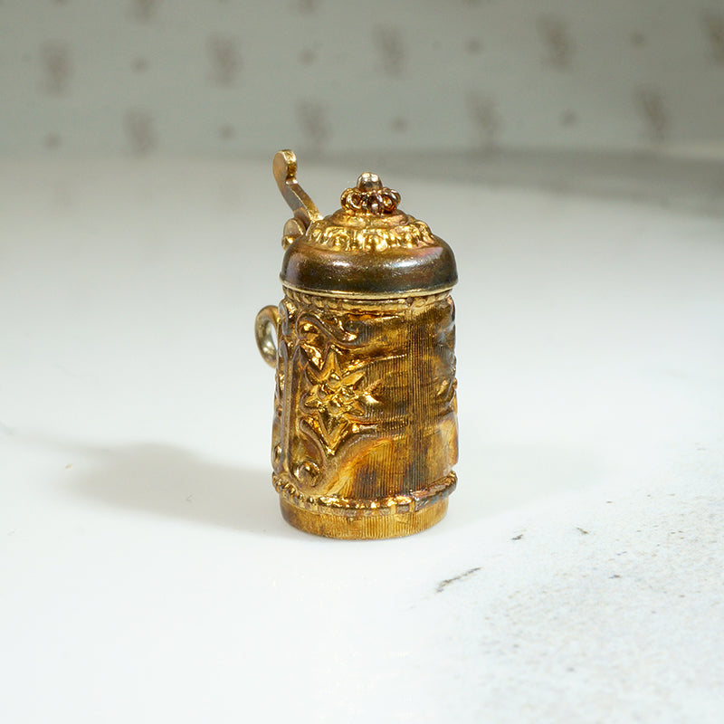 Elaborate Little Gold Beer Stein Charm