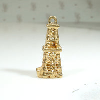 Three Dimensional 14k Gold Oil Well Charm