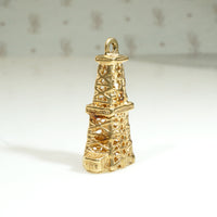 Three Dimensional 14k Gold Oil Well Charm