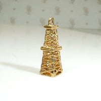Three Dimensional 14k Gold Oil Well Charm